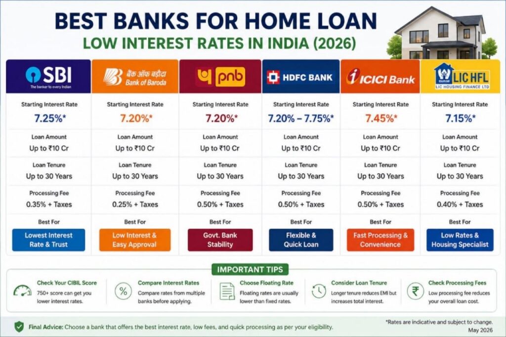 Which Bank is best for home loan with low interest